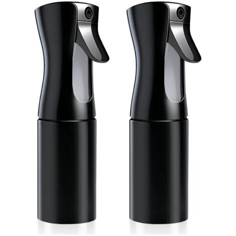 QORVA-Lot de 2 vaporisateurs d'eau de 200 ml, avec brume fine continue, pour plantes, nettoyage, alcool, etc(noirs) (1/5)