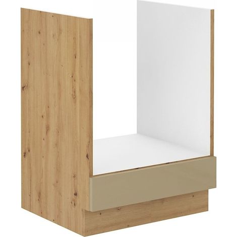 Herd Unterschrank 60 Eiche Artisan Cappuccino Hochglanz Küchenzeile Küchenblock (1/3)