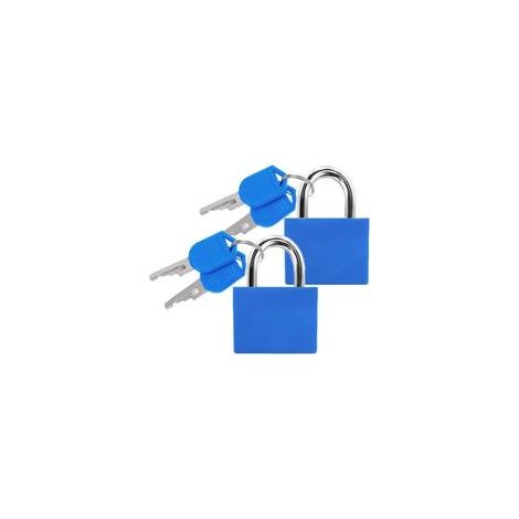Lot de 2, Bleu，Cadenas Valise avec Clés - Bagages Petit Serrures à Bagages pour Sacs de Casier de Gym de Voyage Valises de Vacances (1/5)