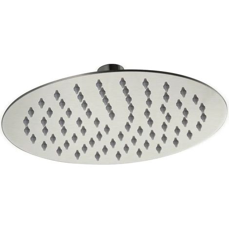 Soffione doccia satinato 25 cm in acciaio inox con supporto orientabile