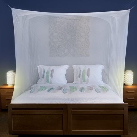 200x200x150cm Moustiquaire pour Lit Double à King Size — Ciel de Lit sans Ouverture Baldaquin Anti-Insectes pour Lit Queen, Matériaux Légers & Sac de Voyage (1/5)