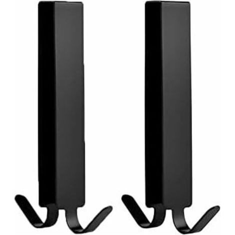 3 Elongated Shower Door Hooks in a Pack, Door Hooks for Frameless Glass Shower Doors. Double Towel Hooks (Black) (1/5)