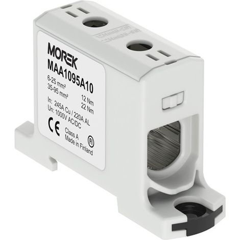 Gewindeschienenverbinder zum Verbinden von AL/CU-Kabeln, Universalverbinder OTL 95 1P, grau, Morek 3866