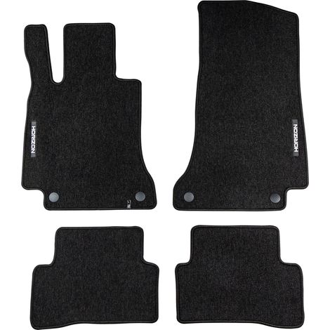 Tapis de sol pour Mercedes-Benz Classe C W205 S205 2014-2021 Velours Noir 4Pcs