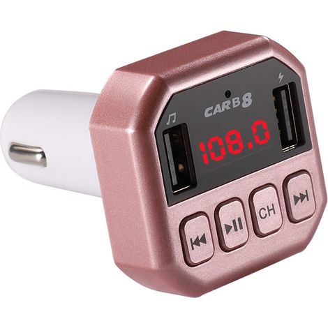B8 Car Bluetooth MP3 Player, Car Bluetooth Hands-free Calling, Affordable Car Bluetooth MP3 Player -- Rose Gold (1/2)
