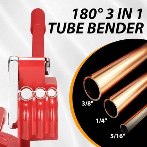 Manuelle 3-in-1-Rohrbiegemaschine für 6 mm, 8 mm bis 10 mm, 180-Grad-Kupferrohrbieger, Biegewerkzeug für Kupfer-, Messing-, Weichmetall- und Aluminiumrohre (1/5)