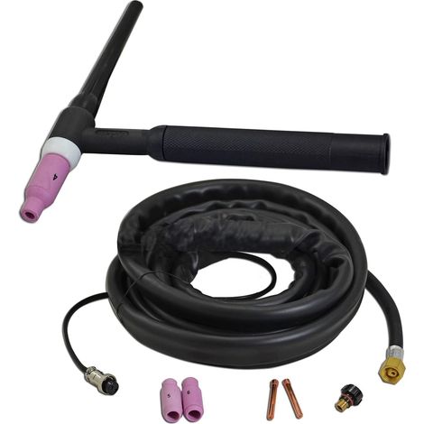 SR WP 17 Torche de Soudage TIG complète refroidie à air 150A, connecteur M16x1.5, prise bipolaire et câble électrique 10mm² (3.8m) (1/5)
