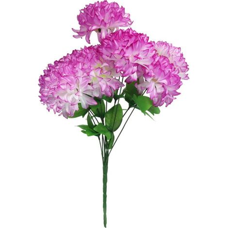 Künstlicher Chrysanthemenstrauß in Hellviolett, 9 Stück, 58 cm, perfekt für Allerheiligen (1/2)