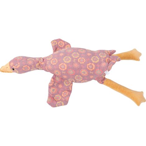 Plüschiges, gänseförmiges Kissen mit Rosenmuster, weich, bequem und flauschig, perfekt für Zuhause, Bett oder Sofa. Farbe: Lila. (1/5)