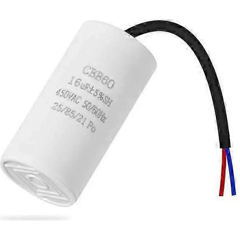Condensateur CBB60 16 µF 450 V 50/60 Hz, condensateur de démarrage pour moteur électrique, compresseur et pompe à eau (1/4)
