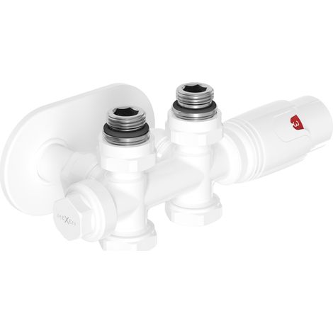 Mexen G00 set termostatico angolare/diretto con copertura R, Duplex, DN50, bianco - W908-900-905-20 (1/3)