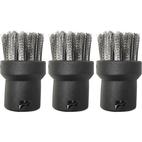 Lot de 3 buses brosse acier inoxydable pour nettoyeur vapeur, accessoire nettoyage joints et coins, compatible modèles SC1 à SC7, cuisine salle de bain (1/4)