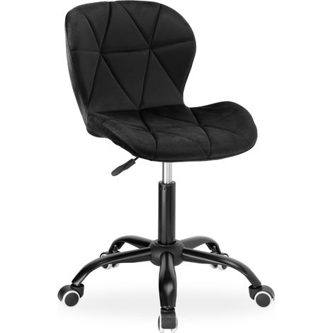 Sedia da ufficio Spiner Black su ruote, in velluto nero (1/5)