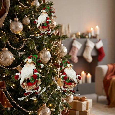 Pendaglio natalizio Babbo Natale in vetro e poliresina per decorazioni natalizie (1/3)