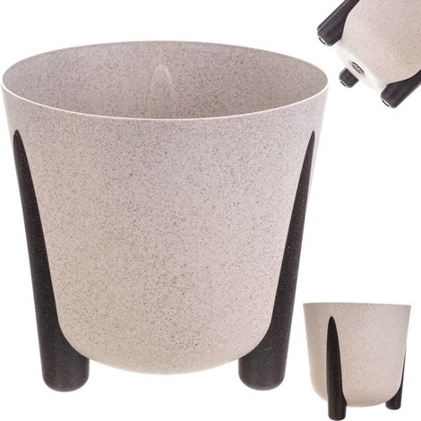 KADAX Fioriera rotonda in plastica con inserto interno - Fioriera decorativa per interni ed esterni (Bianco, 26 cm), K9910 (1/5)