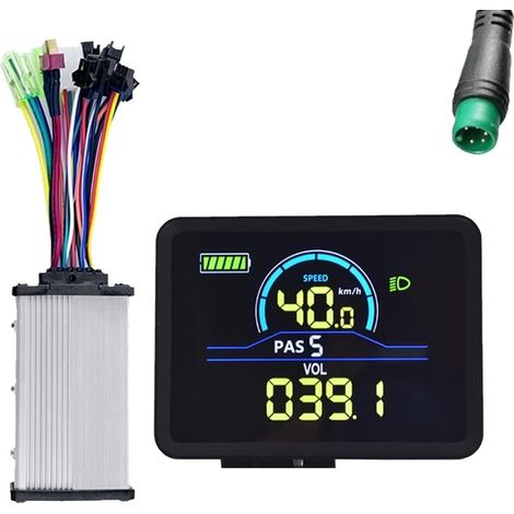 P5C Compteur D'Affichage LCD pour Vélo Électrique 24 V-60 V + 36 V/48 V 350 W Contrôleur à Onde Sinusoïdale UART Ebike Compteur D'Affichage LCD Couleur 5 Broches (1/5)