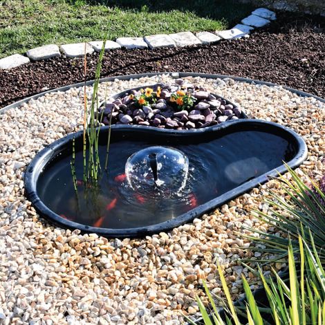 Laghetto Artificiale Nero da Giardino 113x74x45 cm 150 Litri (1/2)