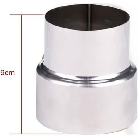 BUNTHAUS PA Réducteur de tuyau de fumée en acier inoxydable. adaptateur de cheminée. tuyau de poêle. réduction en acier inoxydable. tuyau de fumée. tuyau de poêle (90-80mm) (1/4)