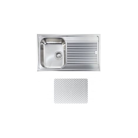 CM 011263SCSSP Zenith plus Lavello ad incasso 1 vasca Acciaio inox antigraffio con gocciolatoio a destra 86 x 50 cm colore Acciaio inox (1/5)