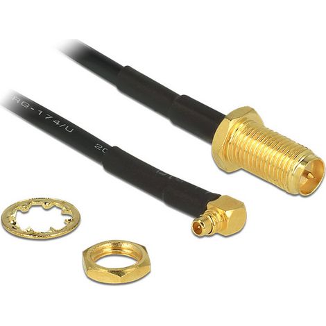 DELOCK Cable de antena RP-SMA para montaje en pared - MMCX 90 clavijas 320 mm