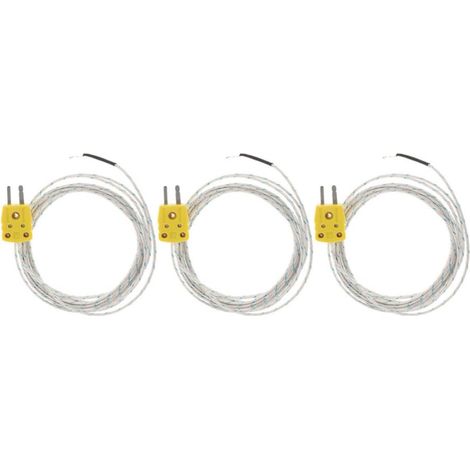 Sonde Thermocouple de Type K Flexible 3 Pièces avec Mini eur Sonde Thermocouple de Contact Type K, Résistance aux Hautes Températures, pour Applications Industrielles et Surveillance (1/5)