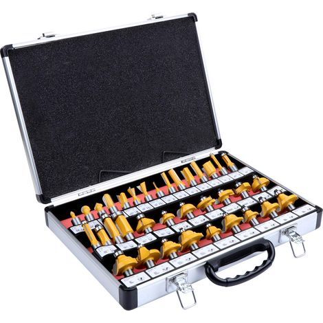 Lot De 35 Fraises À Défoncer En Carbure De Tungstène Tct Pour Débroussailleuse Électrique Avec Tige De 12,7 Mm (1/4)