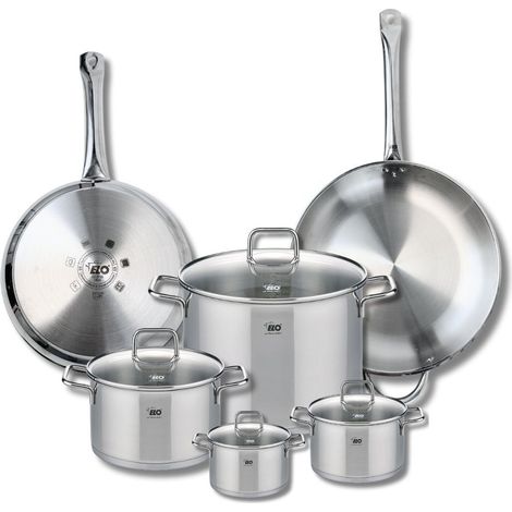 Ensemble de 2 Poêles de cuisson 28 et 32 cm et 4 faitouts 12, 14, 20 et 26 cm Elo Profi Citrin (1/5)