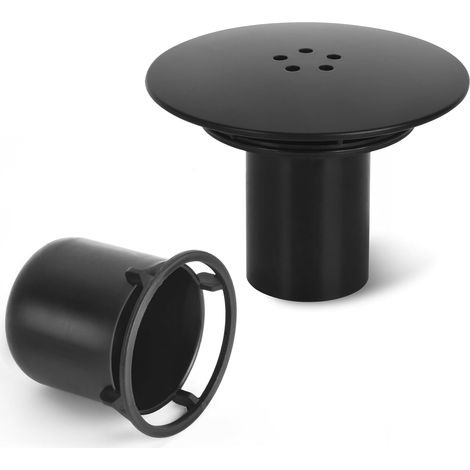 1 Couvercle de douche, Métal et Plastique, Noir, 115 mm, Pour trou 90 mm, Salle de bain (1/5)