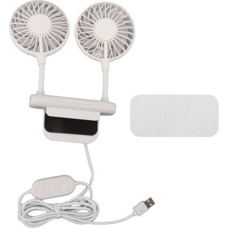 White desktop monitor fan with adjustable clip, 3 speeds, 360° rotation, USB tabletop monitor fan, desktop cooling (1/5)
