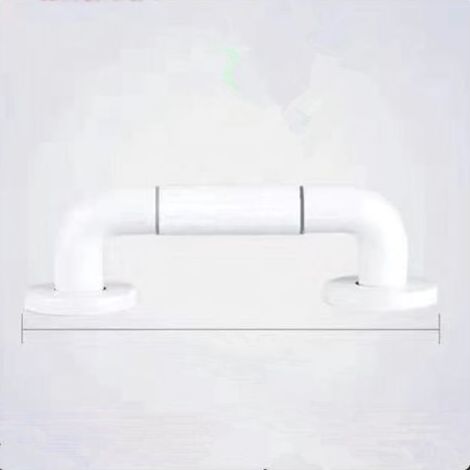 30 cm langer, weißer WC-Haltegriff, Haltegriffe für Badezimmer mit rutschfester Oberfläche, Edelstahlgriff, Duschhaltegriff mit beleuchteten Ringen – inklusive Abdeckflansch (1/5)