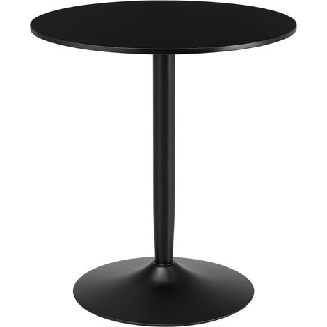 75H x Φ70cm Two-Person Minimalistic Dining Table - Black (1/5)