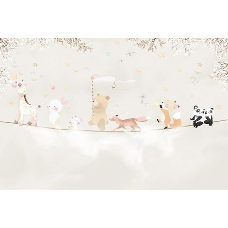 Papier peint panoramique Enfants - Animaux - 195 cm x 130 cm (1/2)