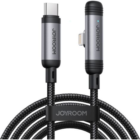 Cable USB-C en 谩ngulo - iPhone Lightning 30W 1,2m - Negro (1/5)