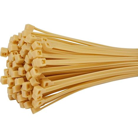 Attaches Câble, 1.8 mm x 100 mm Attaches de Câble, Beige Serre Câbles Nylon, Collier de Serrage, Colliers Serre-Cable pour Brise-Vue pour Balcon Jardin et terrasse (100 pièces) (1/5)