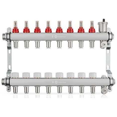 John Guest Speedfit Lowfit 8 Port Manifold Stainless Steel (12mm Connections)