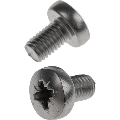 Vis à métaux RS PRO M5 à tête Cylindrique Pozidriv en Acier Inoxydable, 8mm ( Prix pour Sachet de 100 )