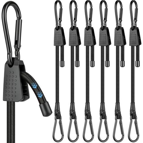 6 verstellbare elastische Bungee-Seile mit Karabiner, 30 cm (1/5)