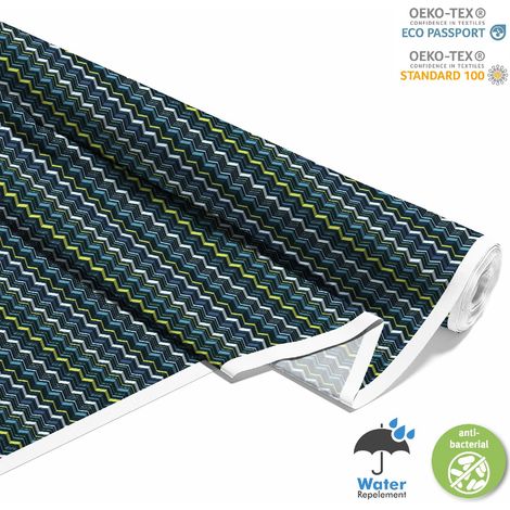 Outdoor dekostoffe oxford - Motiv blauer Zickzack (1/5)