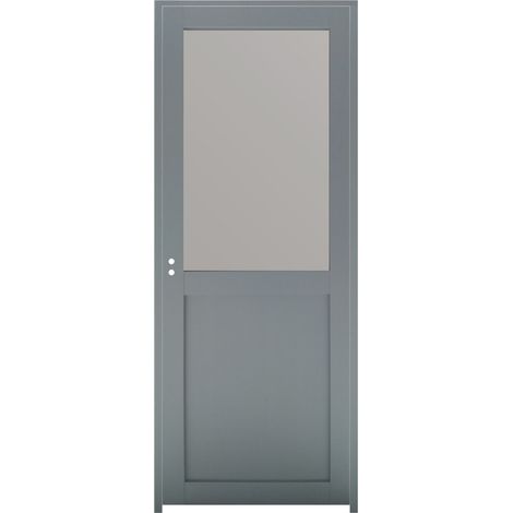 Blocco porta officina in vetro depoli H204 x L83 Spinta a sinistra (1/5)