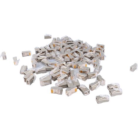 Kit de 100 connecteurs RJ45 blindés métalliques CAT6, sûrs et fiables. (1/5)