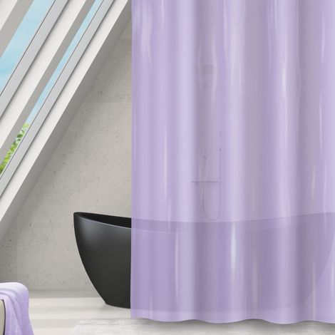 Cortina de ducha PEVA ROMANA 180x180cm Lavanda transparente MSV