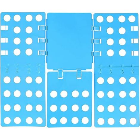 Kaelt - Planche à plier vêtements 3 ème génération 68 x 57 plieuse chemises plieur t-shirts flip flop, Bleu,GU.B/bon (1/5)