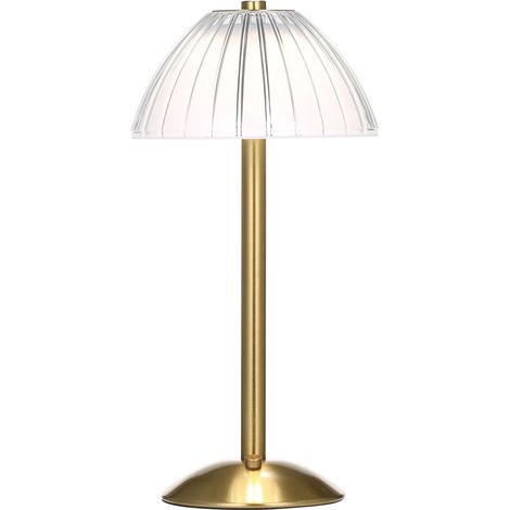 Kabellose, wiederaufladbare LED-Schreibtischlampe in Gold mit Touch-Steuerung, 3 Farbtemperaturen, verstellbar, für Nachttisch, Bar, Esszimmer, Café (1/5)