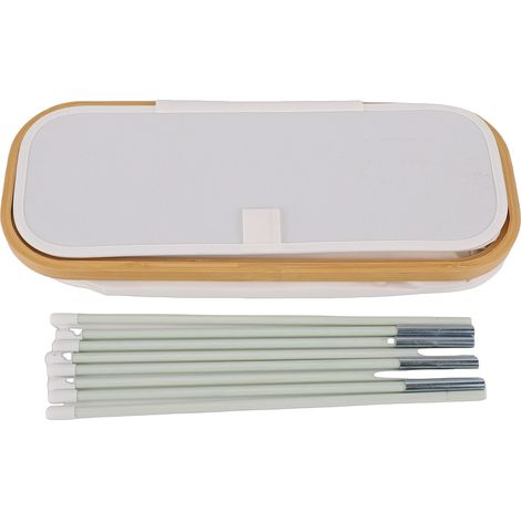 Panier Rangement Papier Toilette Visible Étanche Pliable – Container avec Couvercle Poignées Salle de Bain Version Haute Sortie, Beige (1/5)