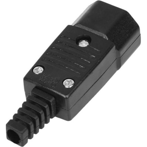 Adaptateur Secteur Iec 320 C14 - Connecteur Mâle 3 Broches - 250 V 10 A - Diamètre Câble Jusqu'à 8 mm - Noir - 30 Pièces (1/5)