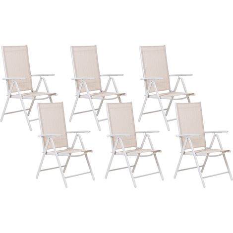 Conjunto de 6 sillas de jardín plegables beige de estilo moderno Catania