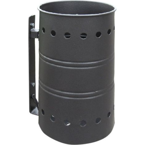 ANDRYS – Cestino Portarifiuti da Esterno con Staffa e Cestino, Appendibile, Acciaio Verniciato, 44 x 26 x 35 cm, Colore Nero - Colore: Grigio - Finitura: Verniciato