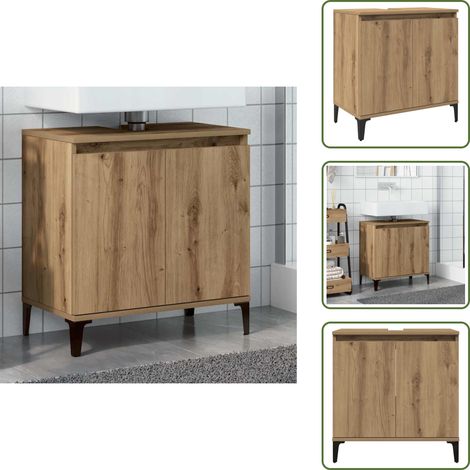 vidaXL Waschbeckenunterschrank Artisan-Eiche 58x33x60 cm Holzwerkstoff