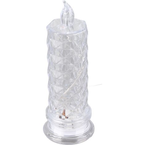 Lampe de nuit bougie romantique, veilleuse décorative à piles, lampe de chevet pour chambre étudiante, fonctionne avec 2 piles AA, socle inclus, ambiance chaleureuse. (1/5)