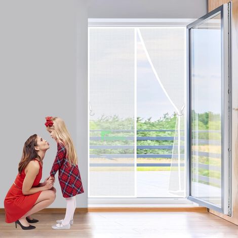 Rideau Aimanté pour Rideau Moustiquaire Moustiquaire de Porte 140 x 240 cm Fermeture Automatique pour Couloirs, Portes, 2023-Version, Blanc (1/5)